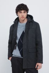 Springfield Parka longa com efeito de l&atilde; cinzento