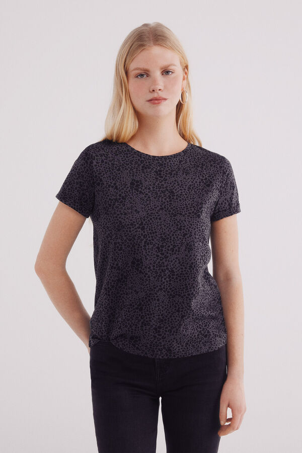 Springfield T-shirt animal print cinzento