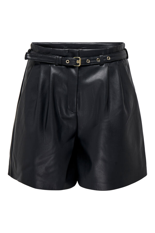 Only Shorts de polipiel negro