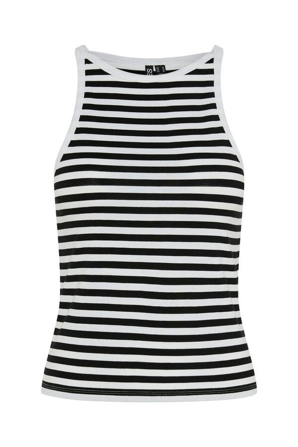 Pieces Top de rayas negro