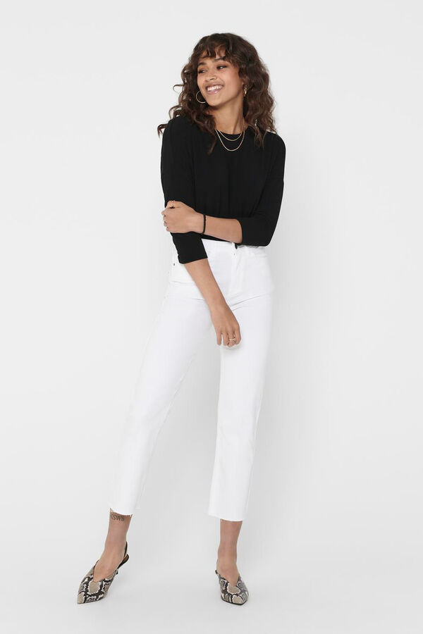 Only Camiseta fluida de manga meia  preto