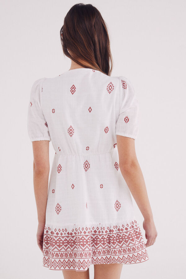 Springfield Blusa escote cenefa &eacute;tnica rojo