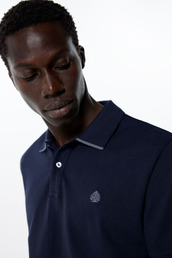 Springfield Polo piqu&eacute; slim fit contrastes azul