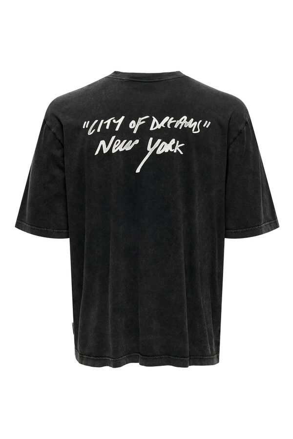 Only & Sons Camiseta manga curta com estampa nas costas preto