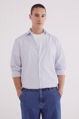 Springfield Camisa popel&iacute;n rayas vestir azul