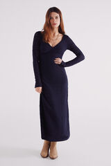 Springfield Vestido midi estrutura crochet azul