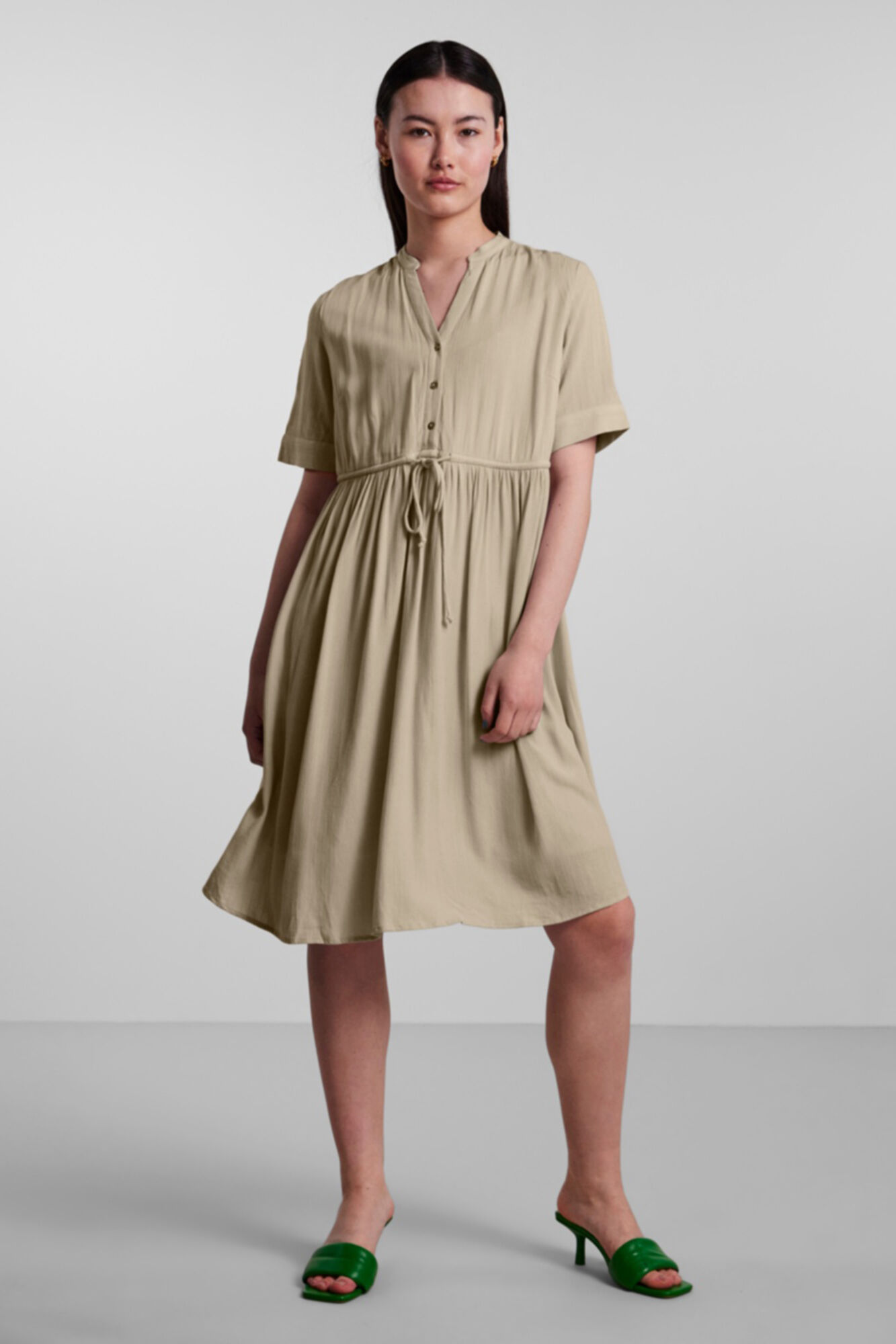 Pieces Vestido midi camisero