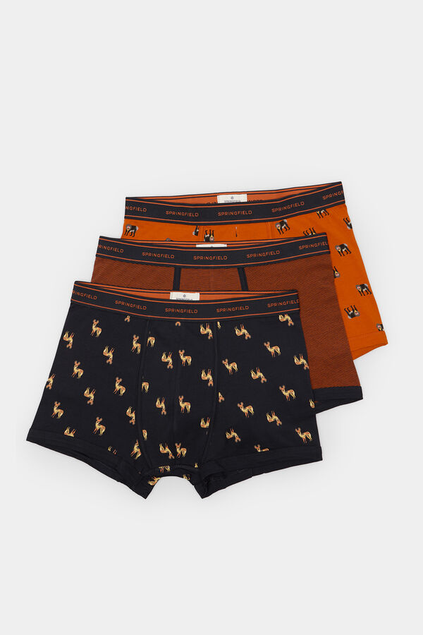 Springfield Pack 3 boxers hienas y monos naranja