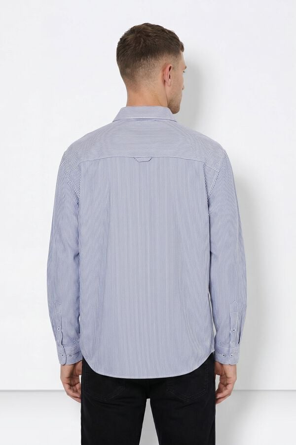 Tiffosi Camisa Oxford Riscas Regular Fit azul