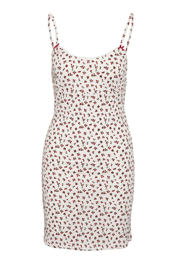 Noisy May Vestido justo com al&ccedil;as e detalhes de la&ccedil;o branco