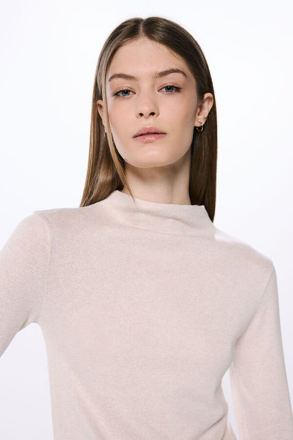 Springfield Camiseta cuello perkins tacto suave nude