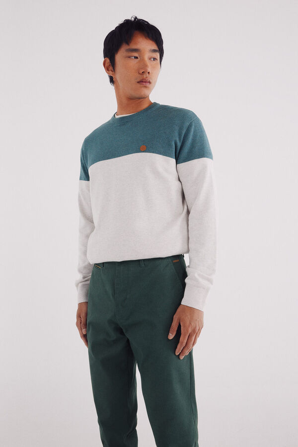 Springfield Cal&ccedil;a cal&ccedil;as chino slim fit com micro estampa verde