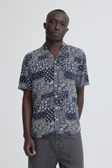 Blend Camisa de manga curta estampada azul