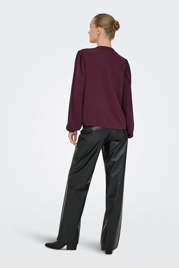 JDY Blusa manga larga fluida rojo