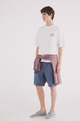 Springfield Bermuda linho cargo comfort fit azul