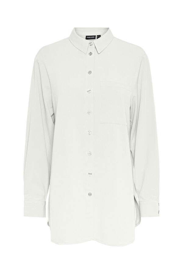 Pieces Camisa longa oversized branco