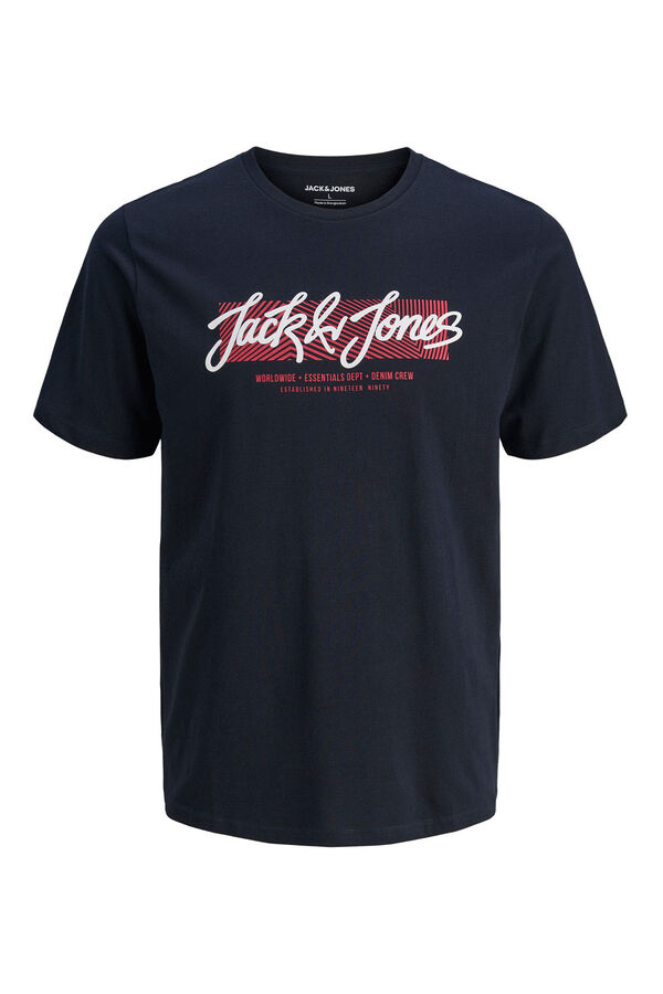 Jack & Jones PLUS Camiseta logo frontal azul