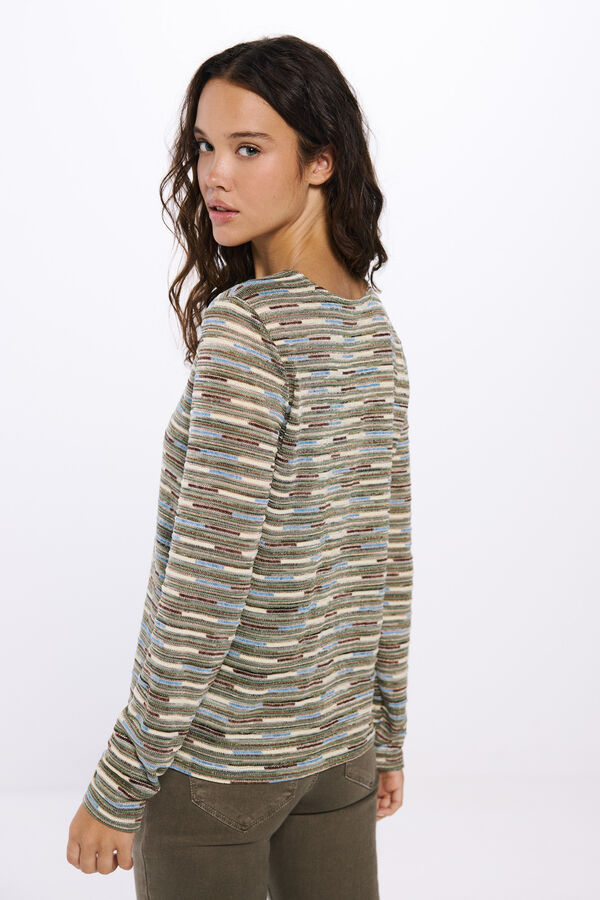 Springfield Camiseta estructura rayas beige