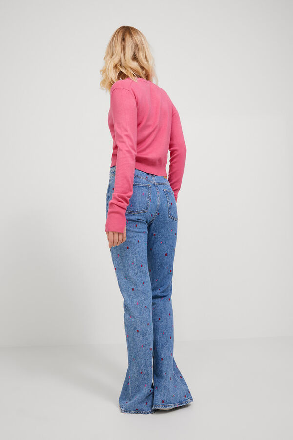 Jack & Jones C&aacute;rdigan crop de punto fino morado/lila