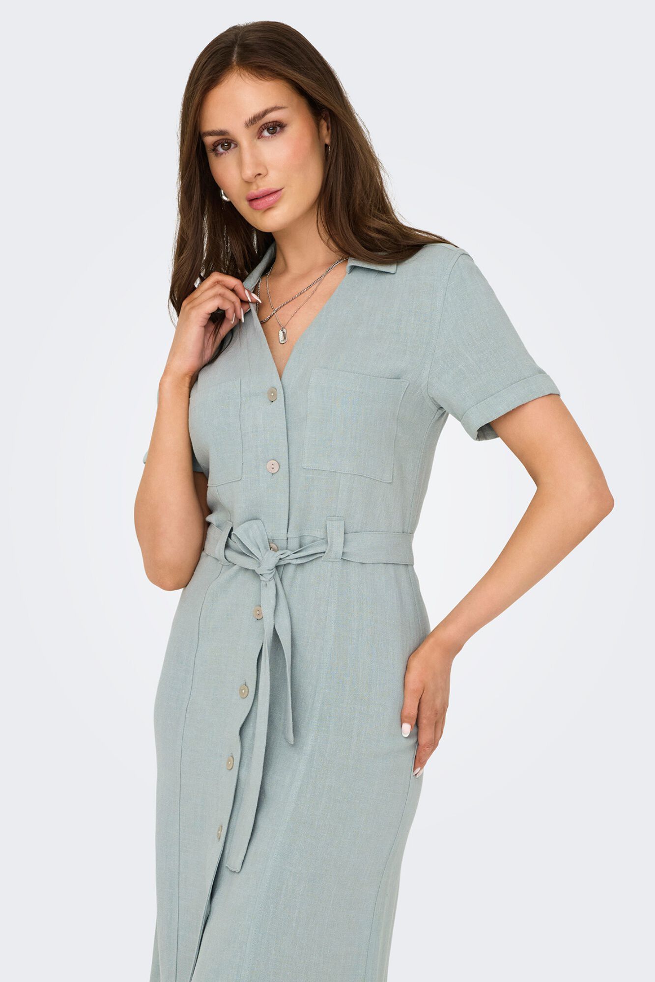 Only Vestido midi camiseiro