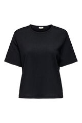 JDY Camiseta texturizada de manga curta preto