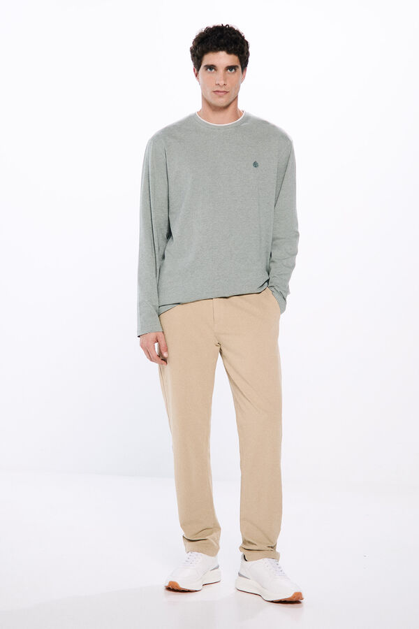 Springfield Camiseta manga larga doble melange verde