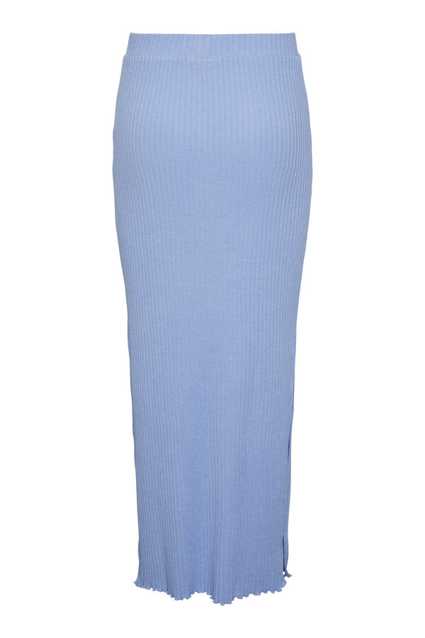 Pieces Saia comprida canelada azul