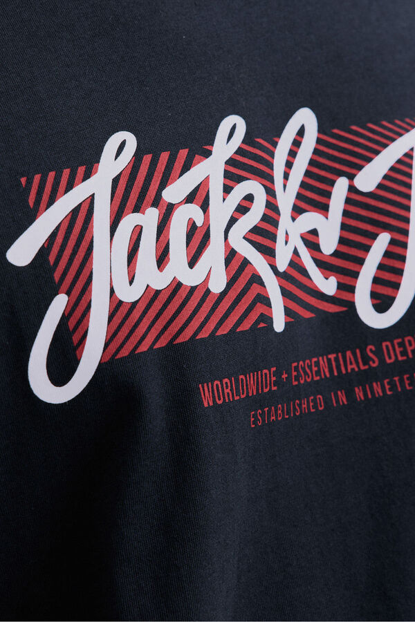 Jack & Jones PLUS Camiseta logo frontal azul