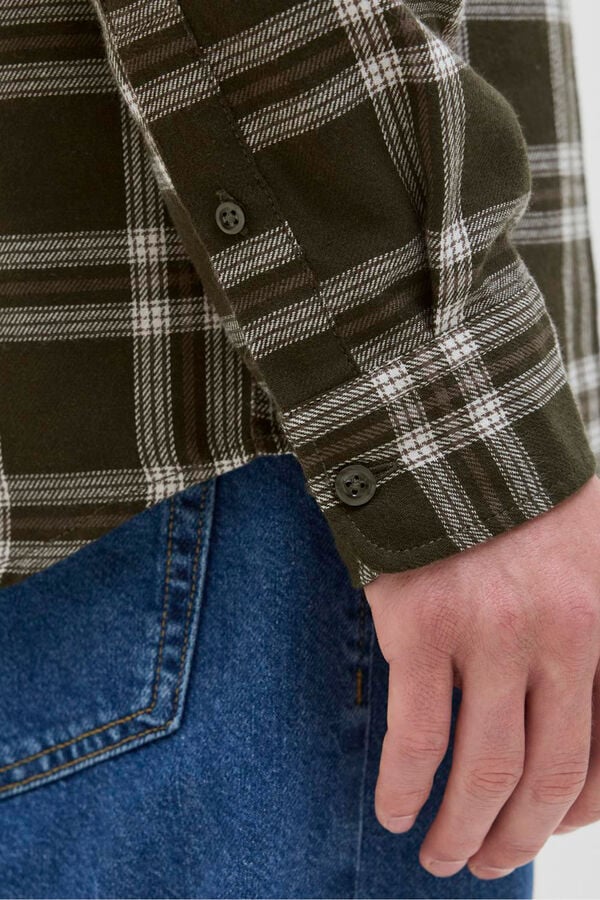 JJ REBEL Camisa xadrez regular fit verde
