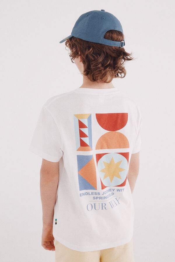 Springfield Kids Camiseta geometrica niño marfil
