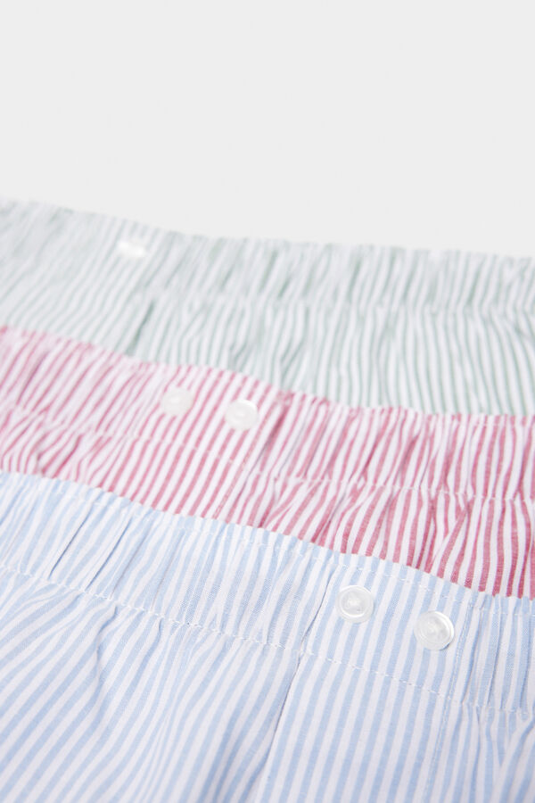 Springfield Pack 3 boxers tela popel&iacute;n rayas verde