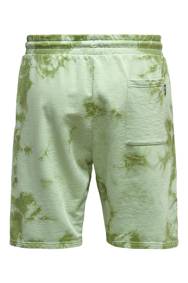 Springfield Pantalón deportivo corto tie dye verde