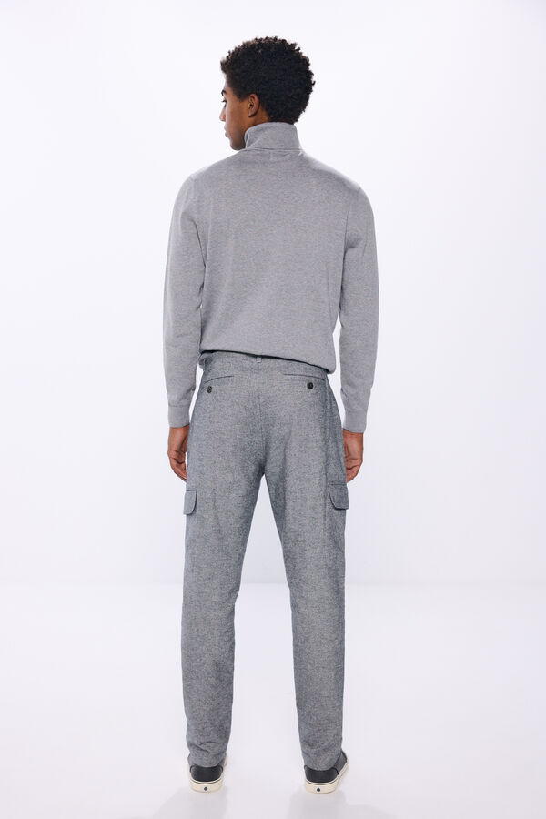 Springfield Cal&ccedil;a cargo slim fit melange conforto cinzento