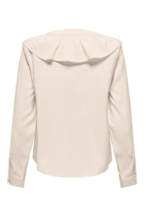 JDY Camisa manga larga volante gris