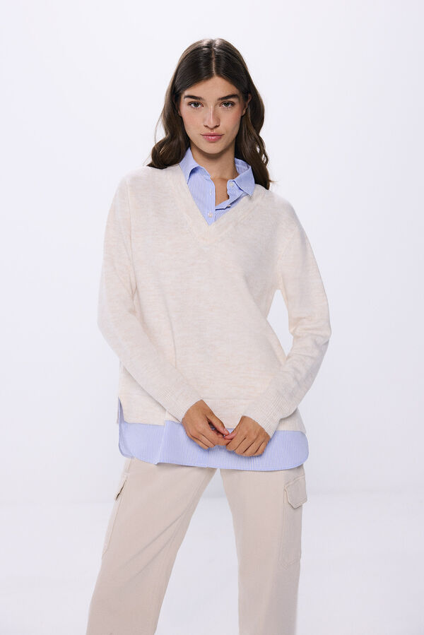 Springfield Camisola de camisa combinada verde