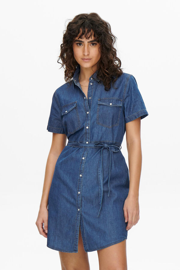 JDY Vestido corto denim azul