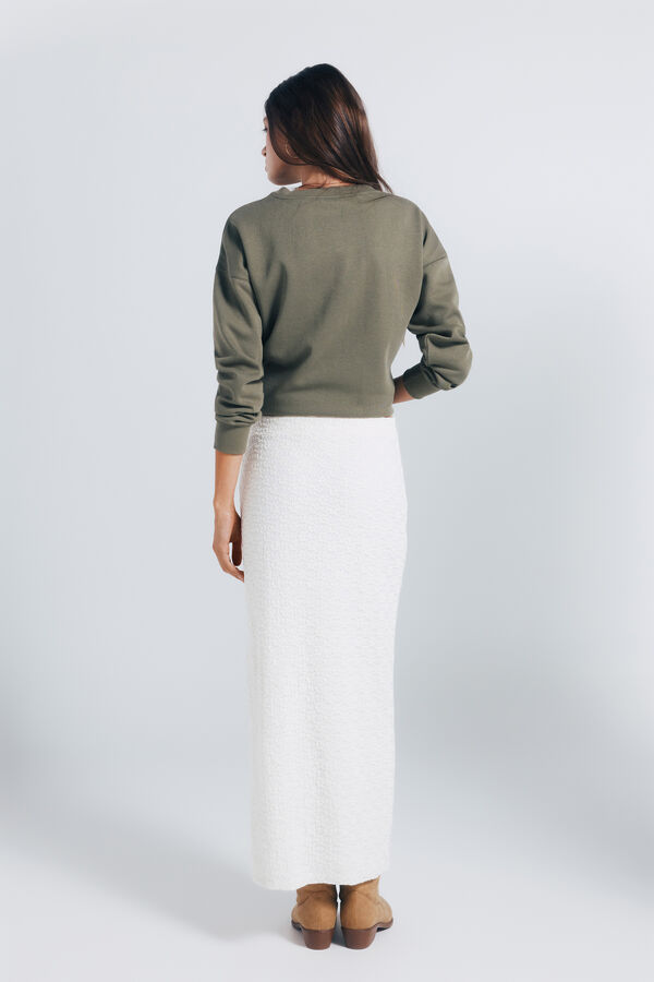 Springfield Falda midi crochet blanco