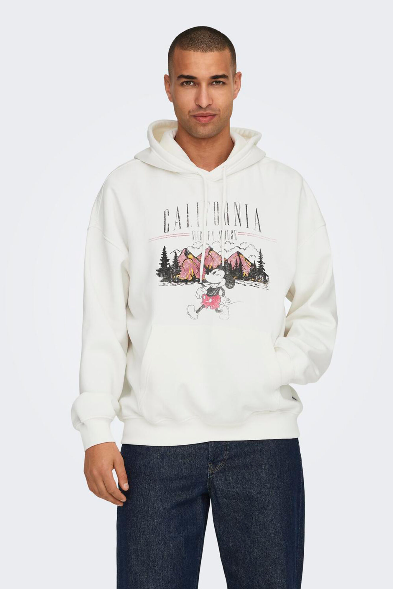 Only & Sons Sudadera relaxed con capucha y dibujo frontal