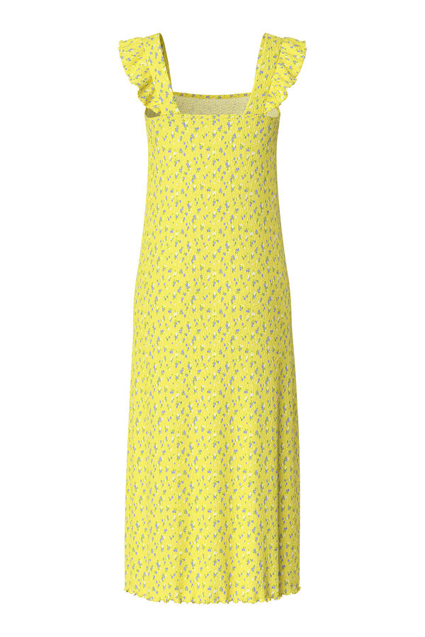 Pieces Vestido midi floral  amarelo