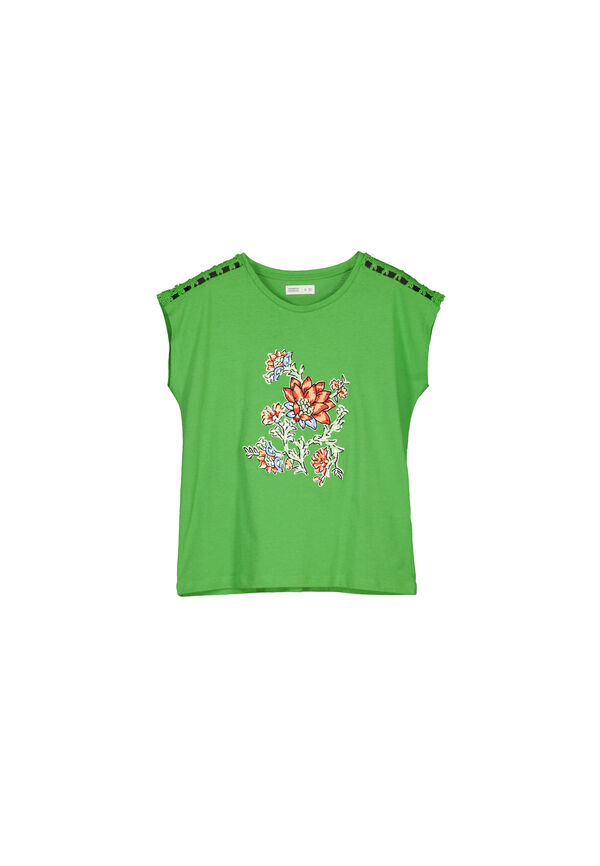 Springfield Camiseta Gráfica Crochet Hombro verde
