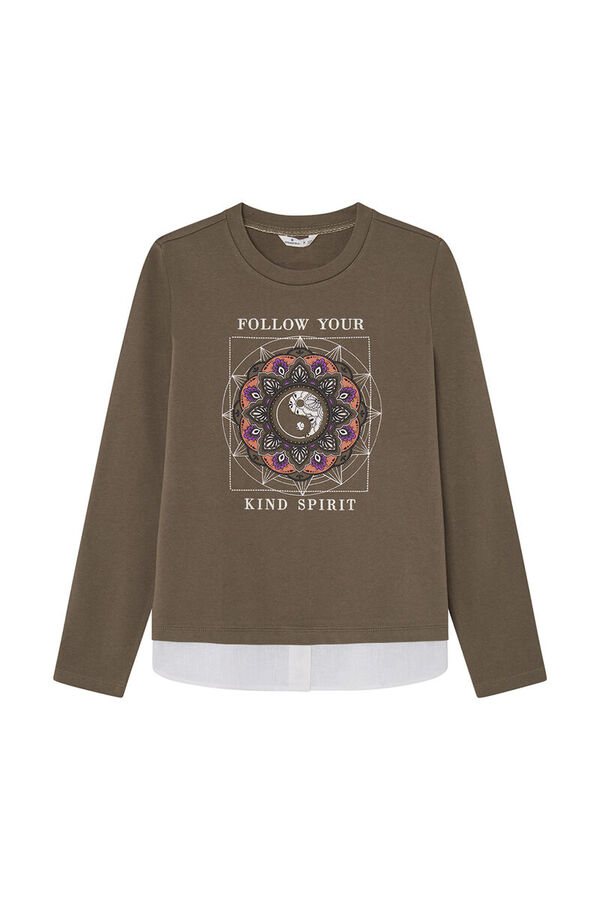 Springfield Sudadera "Follow your kind spirit" kaki