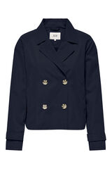 JDY Trench coat curto com fecho frontal por botões azul