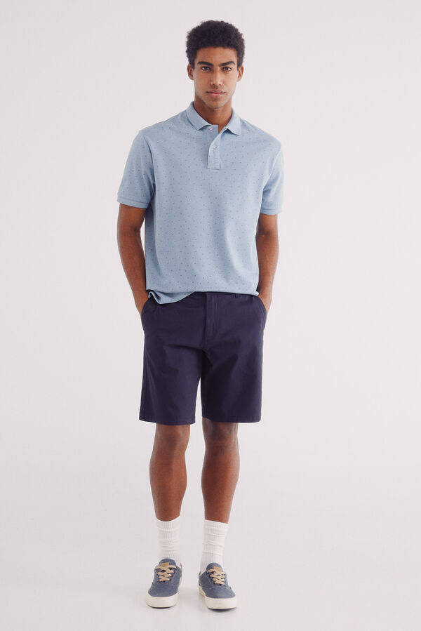 Springfield Polo piqué estampado integralmente regular fit azul