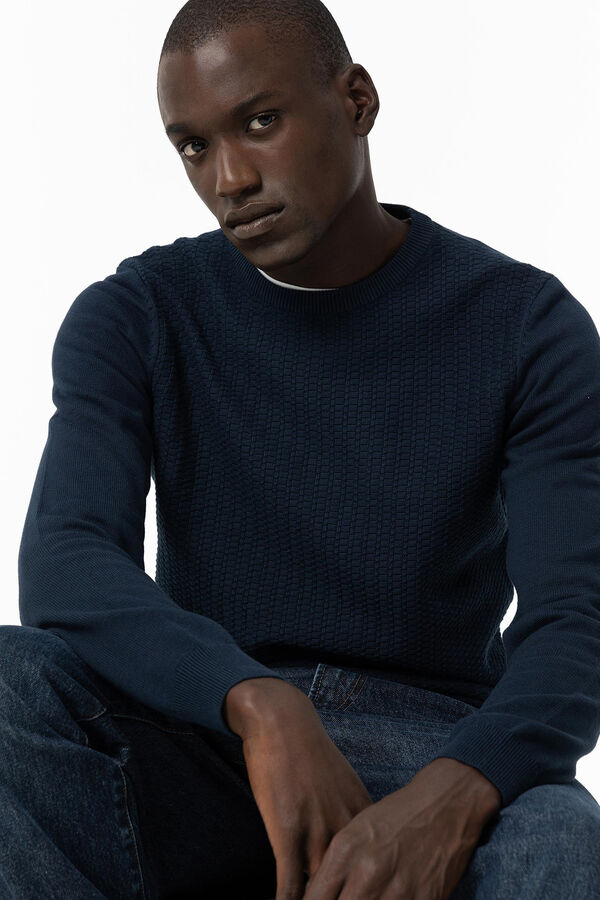 Tiffosi Jersey de Punto con Jacquard azul