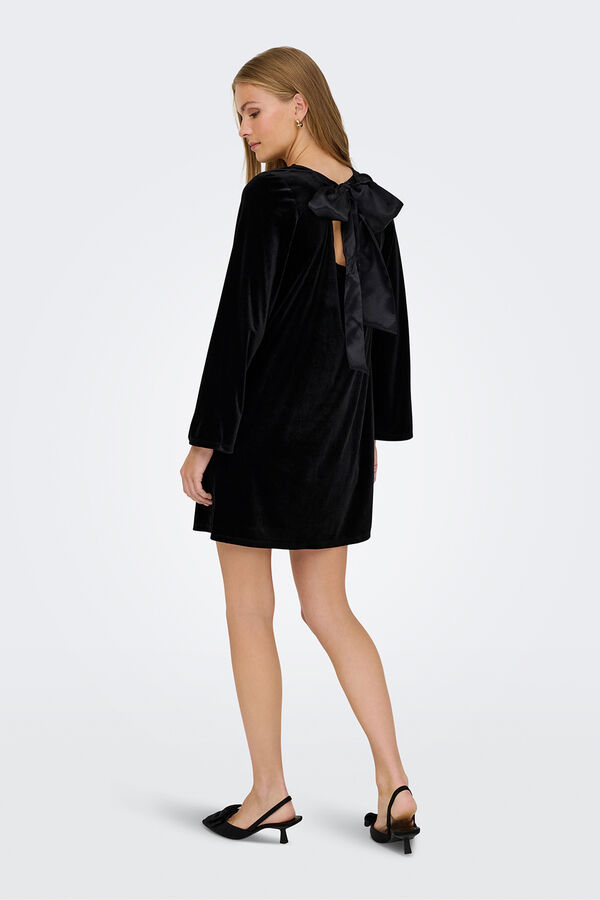 JDY Vestido curto de veludo preto