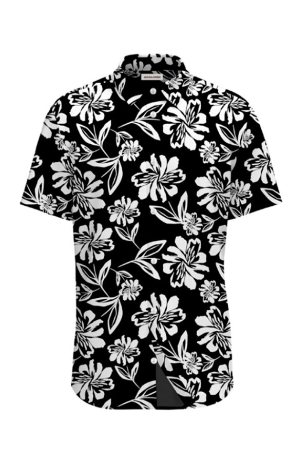 Jack & Jones Camisa regular fit estampada negro