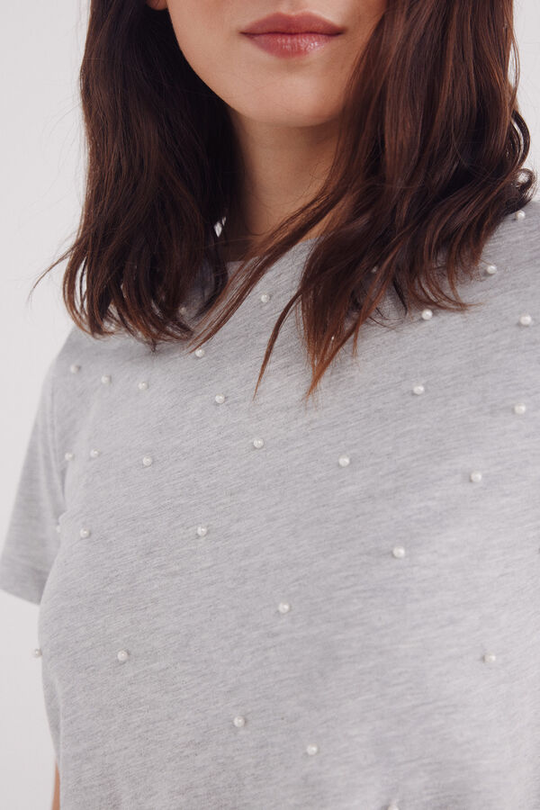 Springfield Camiseta perlas gris