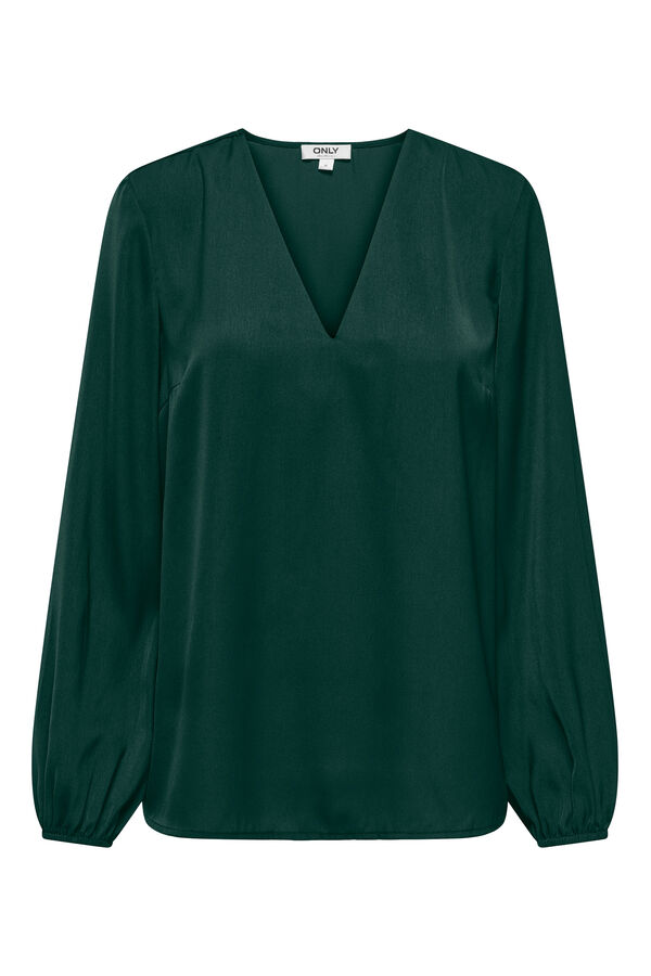 Only Blusa de manga comprida com punhos el&aacute;sticos verde