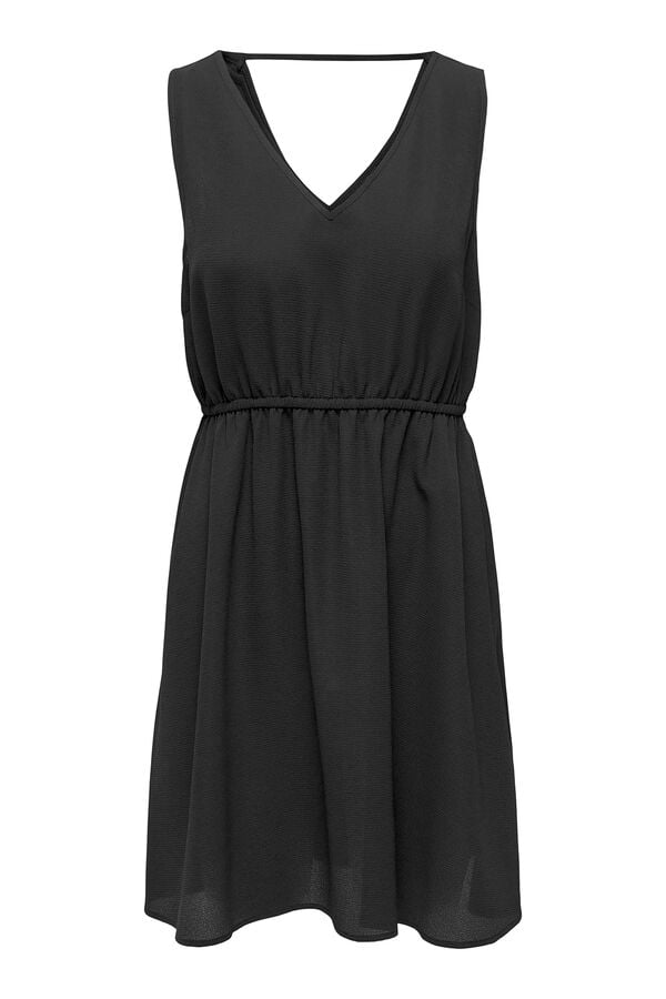 Only Vestido curto com al&ccedil;as largas preto
