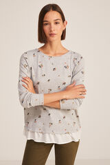 Springfield T-shirt Bimat&eacute;ria Estampada cinzento